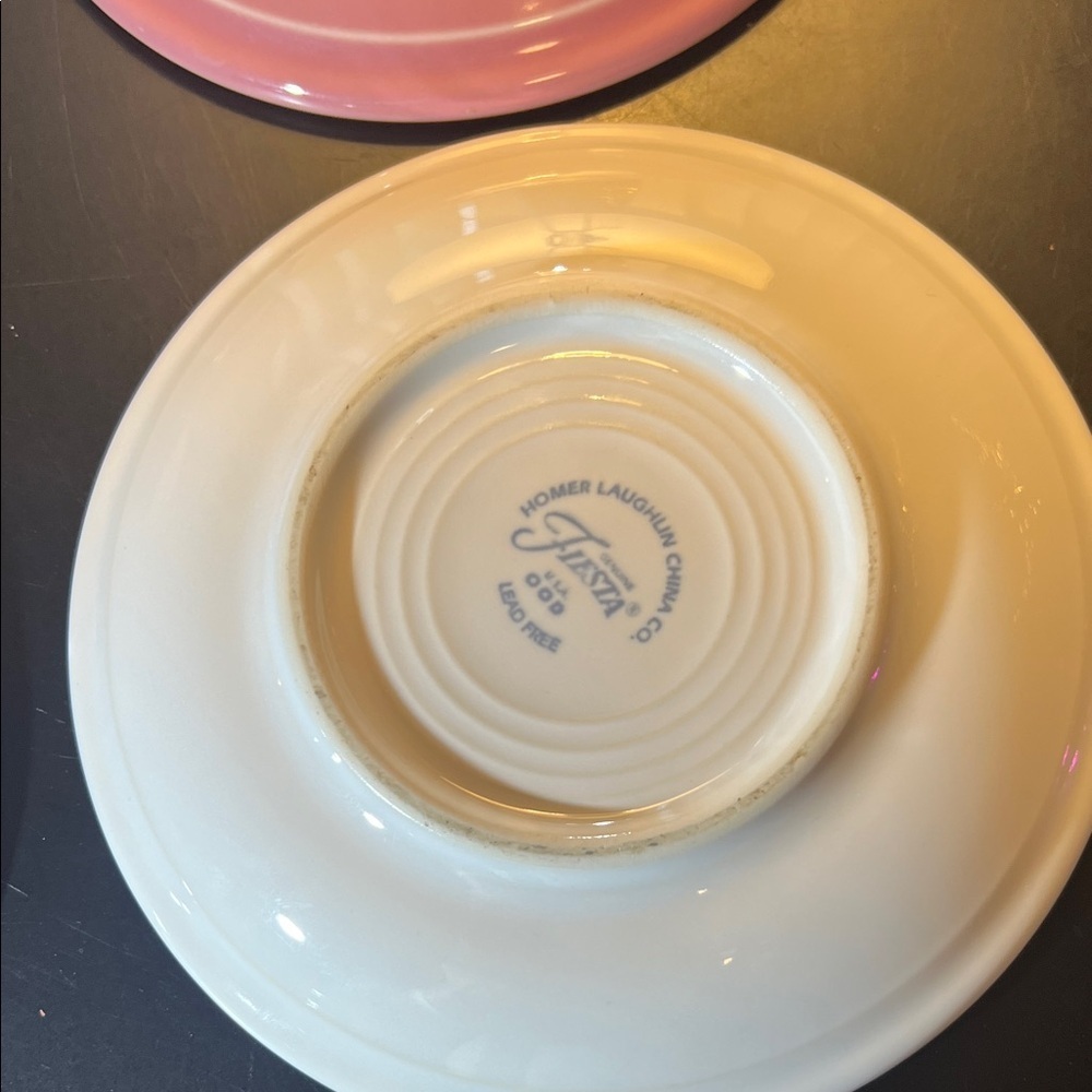 Fiesta Colorful Ceramic Saucer Set - Red, Coral, Purple, White - Picture 3 of 3